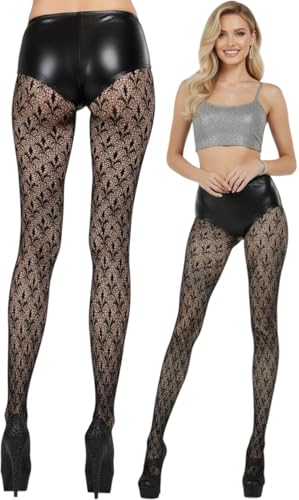 Image of ToBeInStyle Women's Vintage Art Deco Chevron Ornate Design Tights Pantyhose