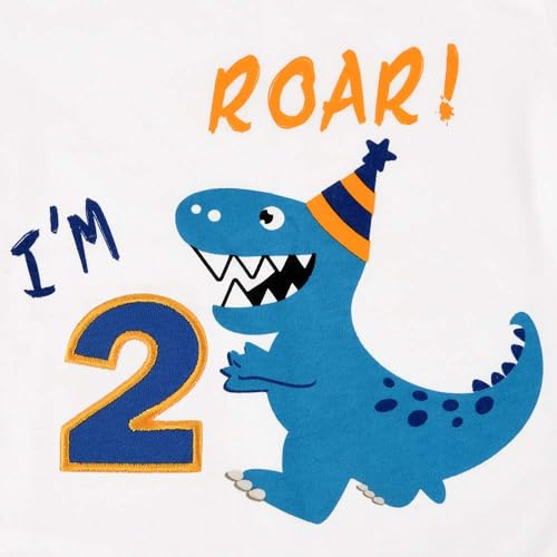 Dinosaur Birthday T Shirt 2nd Birthday Party Dino B-Day Boys Tee Gift2