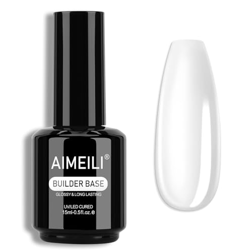 AIMEILI Clear Building Nail Gel Builder Base 7 in 1 in a Bottle for Nails Extension Base Coat Nail Repair Nail Strengthen Decoration Glue, Quick Extension Gel, 15ml