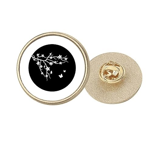 Broche Sakura Japon ronde en métal doré pour sublimer vos vestes