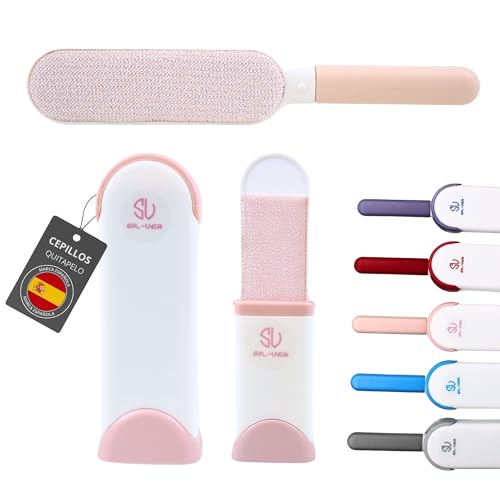 SILVERSTORE® Lot de 2 brosses anti-poils d'animaux de maison et de voyage - Brosse anti-peluches pour vêtements - Élimine les poils de chats, chiens et vêtements, etc. (Rose)