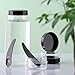 Refillable Cosmetic Sample Jars - 100 Pack 20g (0.7oz) Black Small Travel Containers with Lids + 10 Mini Makeup Spatulas - BPA Free