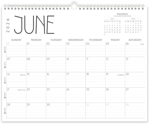 GuassLee Wall Calendar 2026, 2026-2027 Calendar Wall from Jun. 20...