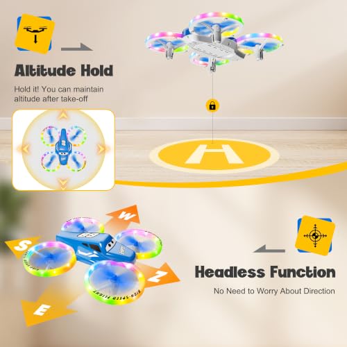 Drones for Kids and Beginners with LED Lights 2 Batteries One Key Start - image 4