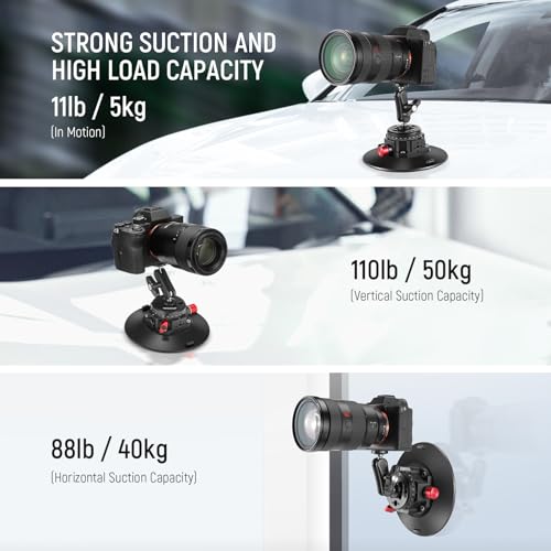 NEEWER 6"/15.2cm Suction Cup Mount with Ball Head Magic Arm - Image 2