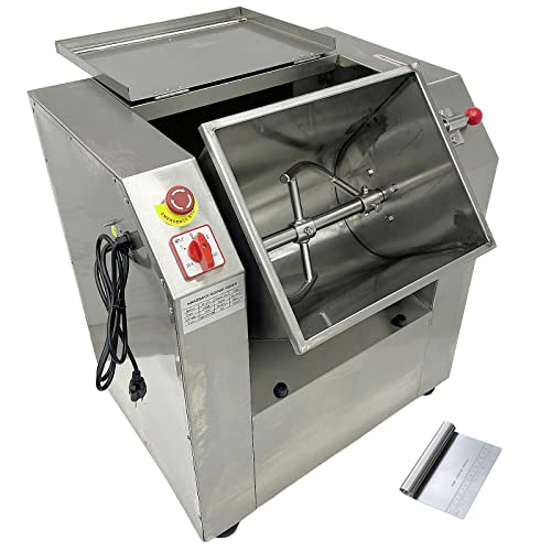 LGXEnzhuo 50KG Commercial Dough Mixer Machine, 3000W Dough Kneading Machine, with 120 Degree Tiltable Stainless Steel Bowl for Bakeries Restaurants Pizzerias