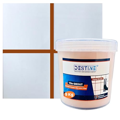 Image of DESTINE Tile Grout (16 COLOURS) (ALL PACKS: 100 Gm, 400 Gm, 800 Gm, 1 Kg, 3 Kg, 5 Kg), Waterproof, Cement Based Tile Joint Filler, Crack Filler, Tiles Gap Filler, Tile Grout (5 Kg, Pastel Brown)