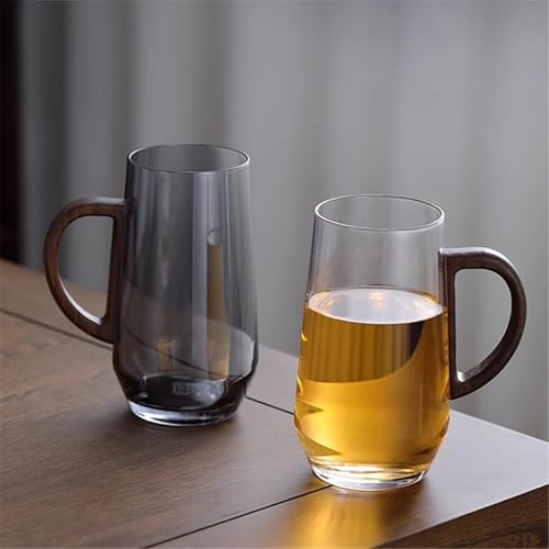 Contenedor de bebidas de borosilicato transparente y madera de alta calidad gris 8