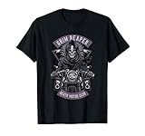 Grim Reaper Riding Motorcycle Motocross Biking Dirt Biker T-Shirt