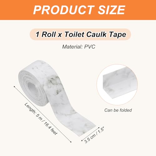 Image of PATIKIL Caulk Tape Waterproof Self Adhesive, PVC Toilet Caulking Sealant Strip Bathtub Caulk Sealing Strip Tape for Bathroom Kitchen Countertop, Slate Stone Pattern (1.5 Inch x 16.4 Ft)