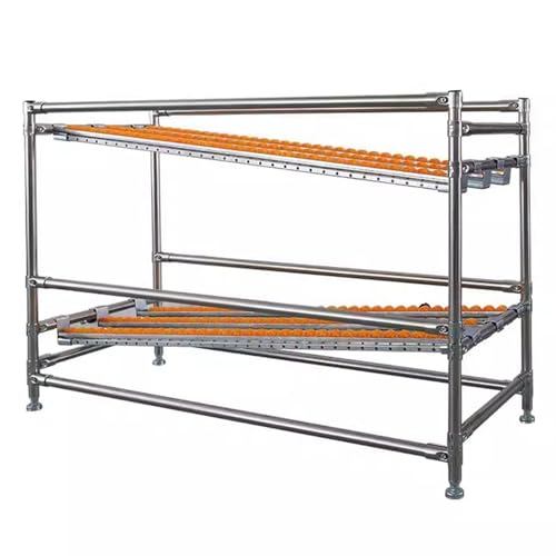 YJEUZCD ABS Plastic Conveyor Slides Roller Stands, Ventilated Heavy Duty Storage Unit Organizer System, Warehouse Shelf Organizers Bracket Stand(100x80x100cm)