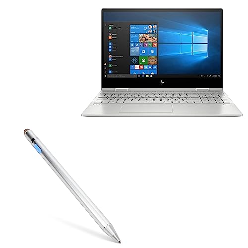 BoxWave Stylus Pen Compatible with HP Envy x360 Convertible 2-in-1 Laptop (15.6 in) - AccuPoint Active Stylus, Electronic Stylus with Ultra Fine Tip - Metallic Silver
