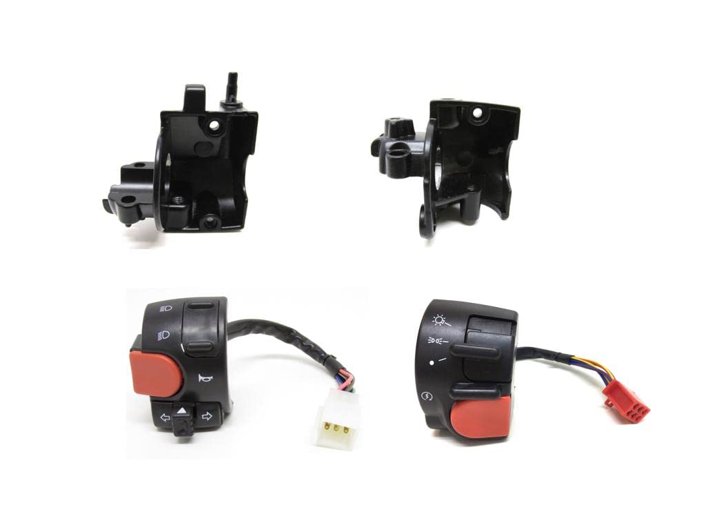 Schaltereinheit Set passend für Yamaha Aerox, MBK Nitro 50/100 – Lenker Schalter Links Rechts, Schaltergehäuse, bis Baujahr 2002, Originaloptik