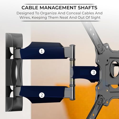 Image of P4 Full Motion Cantilever TV Wall Mount Bracket for 32 to 65 Inch LED /HD /Smart TV's, Universal Heavy Duty TV Wall Mount Stand with Swivel Rotation & Tilt Adjustments (Pack of 1)