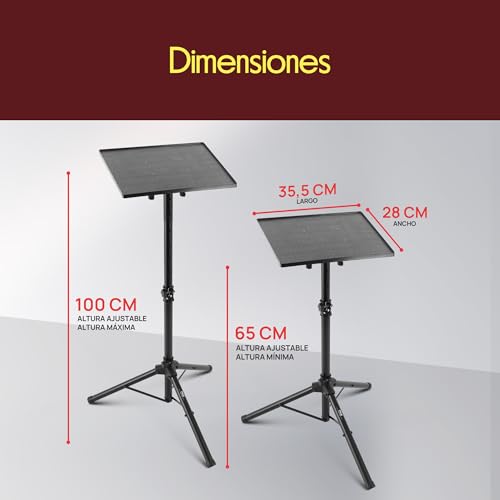 Miniatura 7 de Pyle Soporte Tripode Para Proyector, Ordenador Portatil, Laptop, Equipos De Dj, Universal, Altura Ajustable, Ideal Para Estudios Y Escenarios
