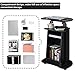 Lectern Podium Stand, Stuffygreenus Mobile Height Adjustable Church Classroom Lecture, Portable Presentation Concert Podium, Standing Laptop Cart with Wheels, Black