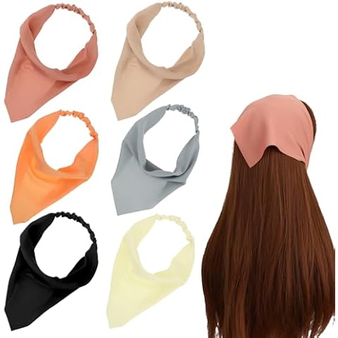 KALIONE 6 Pack Chiffon Bandana Headbands Cover
