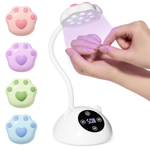 Image of Beetles Gooseneck Flash Cure Nail Lamp, Cordless 2000mAh UV Light MilkKitty | Rechargeable 36mW /cm Flash Cure Lamp 365nm+405nm Dual UV LED Light Source, Digital Display for Nail Tips Press on Nails