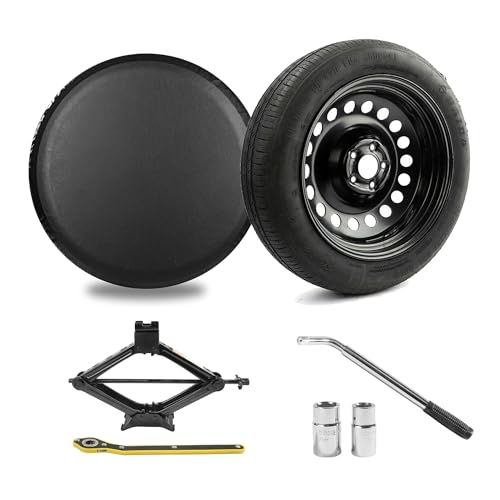 Gleyi Spare Tire Kit Compatible with 2017-2026 Model 3 - Includes 18x4 Rim 135/80R18 Spare Tire 26.5 Rolling Diameter Includes car Jack kit and Spare tire Bag.