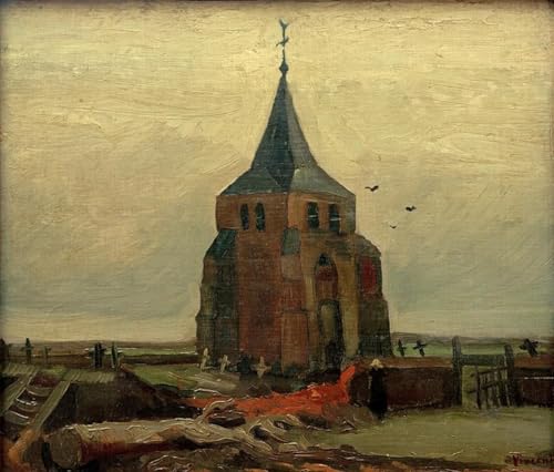 Toile Van Gogh la vieille tour de Nuenen, impression d'art grand format 60x90
