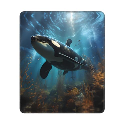 Tappetino Mouse Huge Killer Whales Tappetini per Il da Gioco Multifunzionale Pad Antisfilacciamento Tappeto per Computer Gamers 25X30Cm