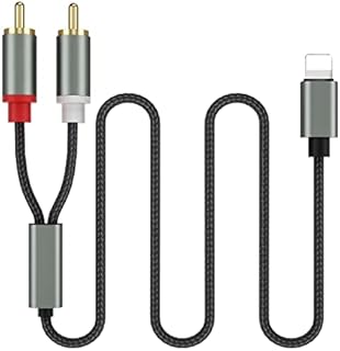 RCA Audio Aux Cable, 2-Male Stereo Y Splitter Adapter, Audio Stereo Aux Cord Compatible with Phone Pad Pod for Car, Amplifier, Theater, Speaker, DJ Controller (1M/3.3ft)