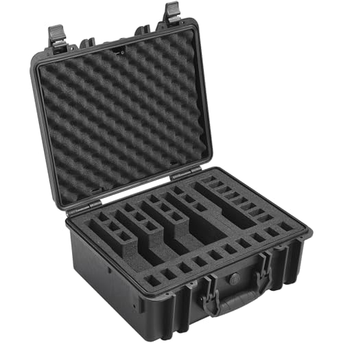 VEVOR Hard Pistol Cases with Pre-Cut Lining, Waterproof & Dustproof Hard Gun Case for 6 Pistol, 19.3×17.1×8.3 in Lockable Pistol Case, Black by VEVOR - Image 9