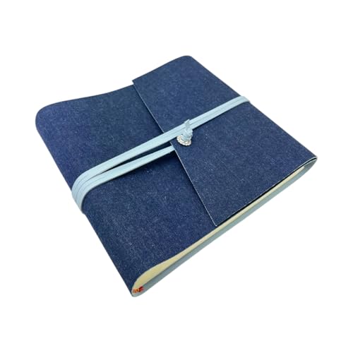 Álbum de fotos artesanal – Double West- de piel sintética y vaqueros, con o sin grabado, clásico con papel de seda para boda, cumpleaños, regalo, boda, aniversario, eventos, graduación, recuerdos,