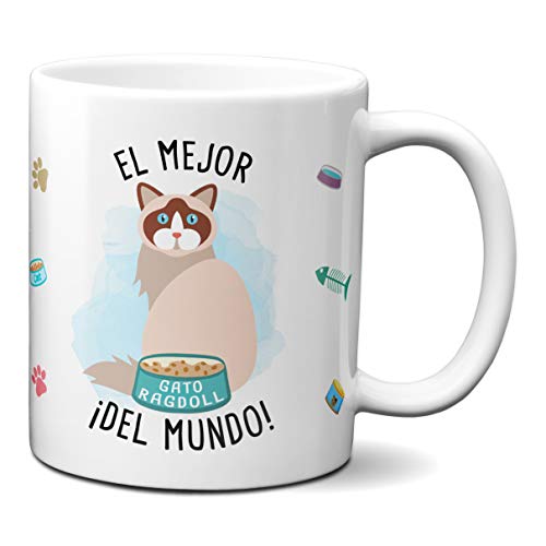 Planetacase Caneca gato o melhor Ragdoll do mundo - presente design original canecas gatinhos te café pequeno-almoço cerca de 330 ml