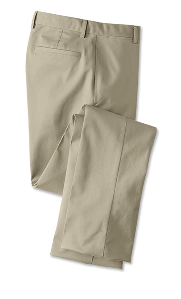 Men's Trim Fit Wrinkle-Free Cotton Stretch Chinos, Khaki