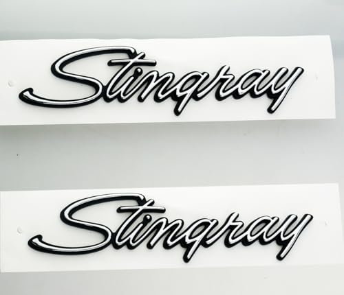 Image of Pair Set Stingray Emblems 3D Badges Front Fender Trim Parts Replacement for 69-73 Corvette C3 (Silver)