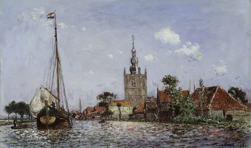 Cuadro pintura al óleo de la iglesia de Overschie en alta resolución artística de 60x90cm
