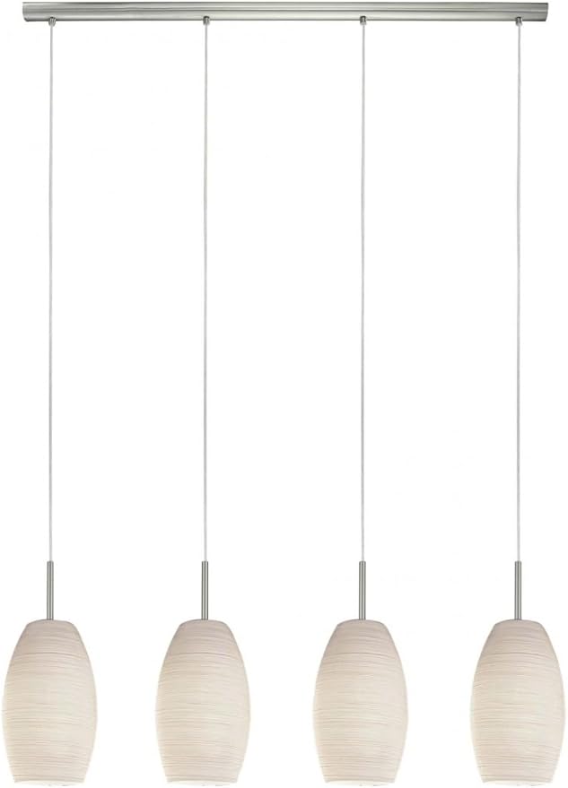 Generico Generico Moderne kroonluchter van gestreept glas met 4 lampen GL0641 voor woonkamer, slaapkamer, woonkamer, eetkamer.