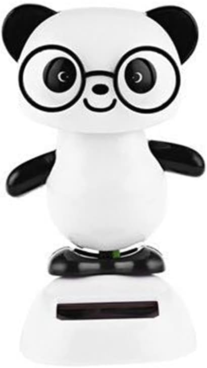 1Pc Solar Dancing Panda Bear Tiger - Shaking Dancing, Dancing Animal Figurine for Car Interior Home Desk Decorations Solar Power Kits,Car Dashboard Ornament, Car Accessories（Black and White）