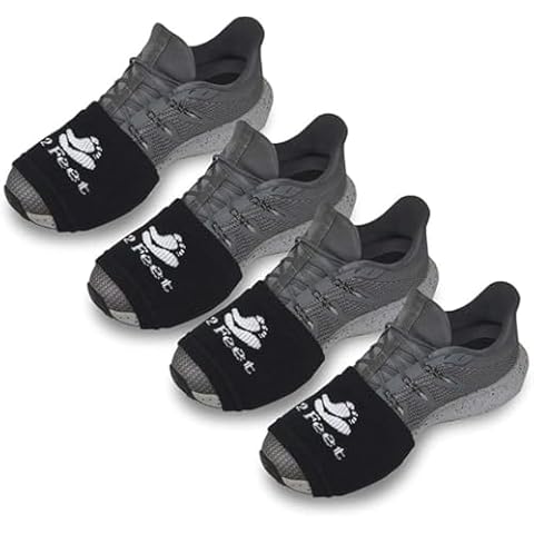 2 FEET Socks for Dancing on Smooth Floors, Dance Socks Over Sneakers, Smooth Pivots and Turns on Wood Floors, 4 Pairs Pack (Black) Cover