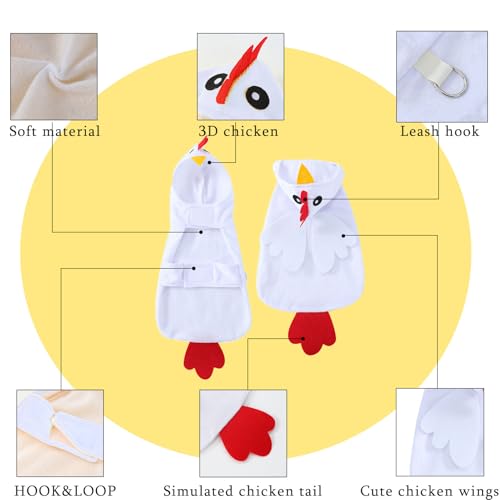 Disfraz de Pollo para Perros y Gatos BAMY Halloween XXL Blanco miniatura 2
