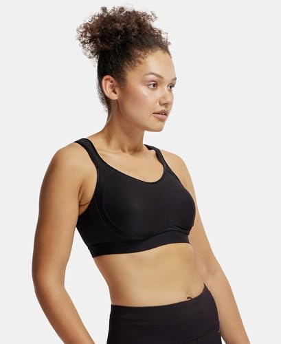 Image of Jockey MI11 Women Wirefree Non Padded Microfiber Elastane Stretch Full Coverage Active Sports Bra with StayDry Treatment