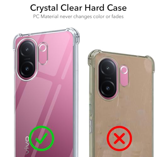 Image of Jkobi Shockproof Crystal-Clear Back Cover for Vivo V60e (Anti Yellow Case | Drop & Camera Protection | Hard Polycarbonate)