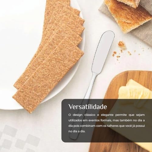 Kit 3 Espátulas para Manteiga, Requeijão, Geléia, Patê, Inox Linha Premium c/ 3 Peças Elegante Multi