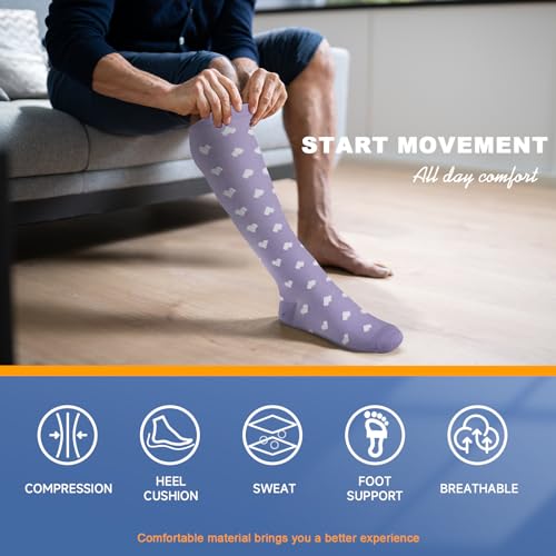Image of cerpite Compression Socks for Women & Men 6 Pairs Knee High Compression Socks 20-30 mmhg Best for Running,Nurse,Travel
