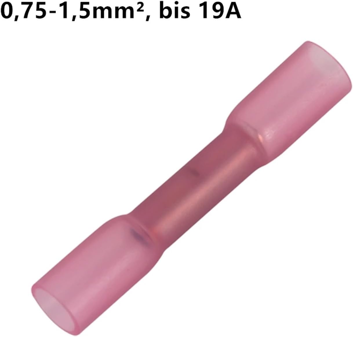 120 PCS Wire Terminal Heat Shrink Butt Crimp Red Waterproof Fully Insulated Car Accessories 0.5-2.5mm2/18-22 AWG