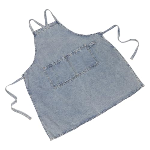 Tablier cuisine denim bleu clair femme réglable
