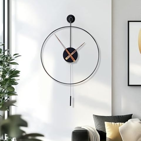 Holdfiturn Large Decorative Wall Clock with Pendulum Cover