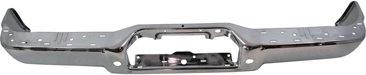 Chrome, Steel Rear Step Bumper Face Bar for 2004 2005 2006 Ford F150 Pickup 04 05 06, FO1102349