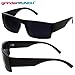 Men's Black Super Dark Lens Gangster Sunglasses Cholo Glasses - Flat Top Shades