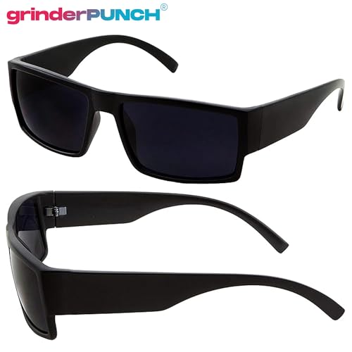 Men's Black Super Dark Lens Gangster Sunglasses Cholo Glasses - Flat Top Shades2