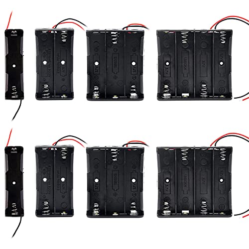 18650 電池ボックス 8 個セット 3.7V 対応 1 本・2 本・3 本・4 本用 リード線付き 電池ケース バッテリーホルダー