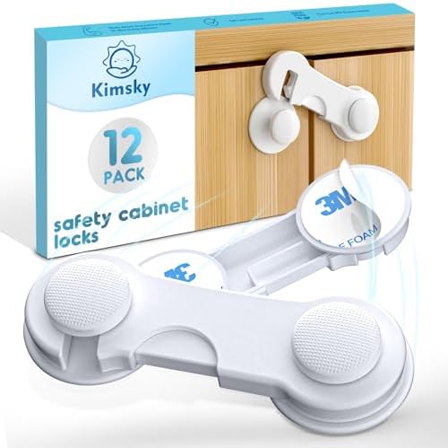 Blocca Cassetti Per Bambini Kimsky - 12 Pezzi, Sicurezza Per Armadietti, Cassetti E Frigorifero, Nero - Foto 6