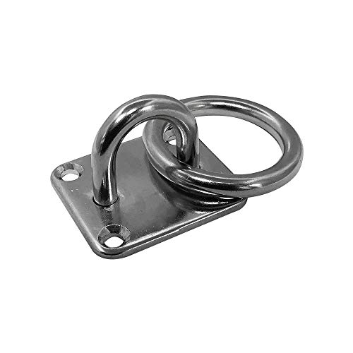 Prolinemax Stainless Steel 304 Square Swivel Pad Eye Plate W Ring 1/4