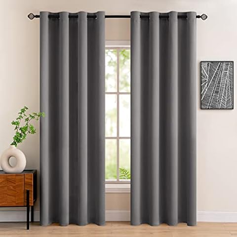 MIULEE Grey Blackout Curtains for Living Room Cover